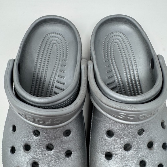 Crocs Clog Silver Sling Back Slip-On Shoes Sandals Classic Men's 6 Women's 8 - Picture 9 of 13
